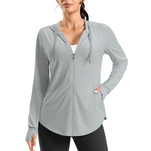 G Gradual Women’s Sun Protection Jackets Lightweight Zip Up Hoodies 4 Pockets UPF 50+ Sun Shirt Hiking Beach Athletic Workout(Light Grey)