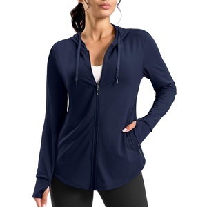 G Gradual Women’s Sun Protection Jackets Lightweight Zip Up Hoodies 4 Pockets UPF 50+ Sun Shirt Hiking Beach Athletic Workout(Navy)