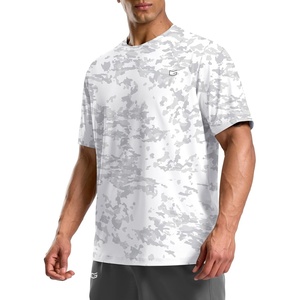 Men’s Athletic Running Shirts Dry Fit Moisture Wicking Workout Gym T-Shirts Short Sleeve Cooling Tee Tops for Men(White Camo)