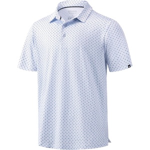 Men’s Golf Shirts Dry Fit Performance Moisture Wicking Breathable Casual Micro Print Short Sleeve Polo(Golf Clubs)