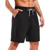 G Gradual Men’s 7″ Athletic Sweat Shorts with Zipper Pockets Soft Elastic Waist Lounge Workout Gym Shorts for Men(Black)
