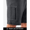 G Gradual Men’s 7″ Athletic Sweat Shorts with Zipper Pockets Soft Elastic Waist Lounge Workout Gym Shorts for Men(Dark Black Heather)