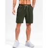G Gradual Men’s 7″ Athletic Sweat Shorts with Zipper Pockets Soft Elastic Waist Lounge Workout Gym Shorts for Men(Dark Green Heather)