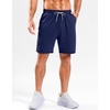 G Gradual Men’s 7″ Athletic Sweat Shorts with Zipper Pockets Soft Elastic Waist Lounge Workout Gym Shorts for Men(Navy Heather)