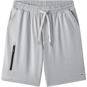 G Gradual Men’s 7″ Athletic Sweat Shorts with Zipper Pockets Soft Elastic Waist Lounge Workout Gym Shorts for Men(Grey Green Heather)