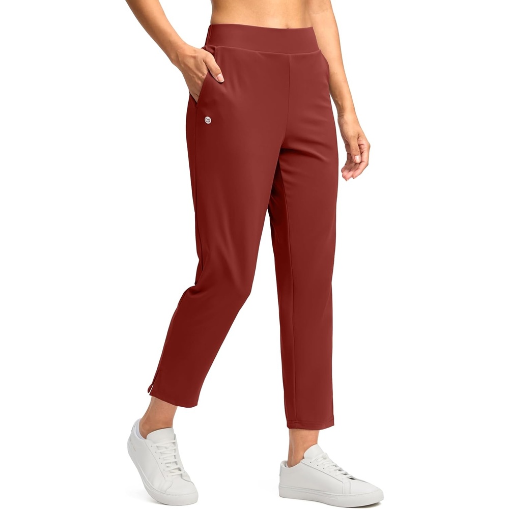 image:imageG Gradual Womens Pants Ankle 78 Golf Pants 3 Pockets Stretchy Travel Pants Inner Drawstring for Work Business CasualSavannah