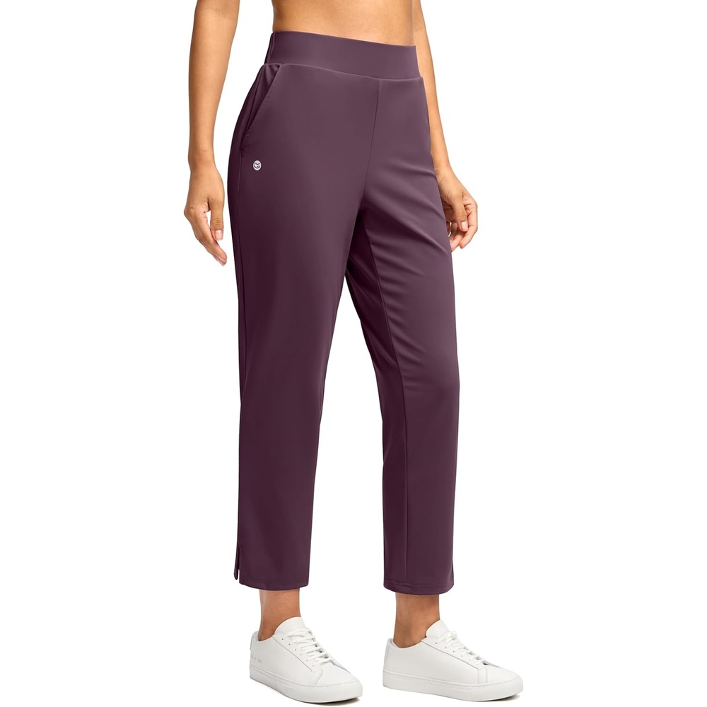image:imageG Gradual Womens Pants Ankle 78 Golf Pants 3 Pockets Stretchy Travel Pants Inner Drawstring for Work Business CasualWine