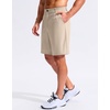 G Gradual Men’s Golf Shorts with 3 Pockets 9″ Lightweight Stretch Quick Dry Casual Dress Work Shorts for Men(Light Khaki)