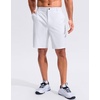 G Gradual Men’s Golf Shorts with 3 Pockets 9″ Lightweight Stretch Quick Dry Casual Dress Work Shorts for Men(White)