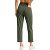 G Gradual Women’s Pants Ankle 7/8 Golf Pants 3 Pockets Stretchy Travel Pants Inner Drawstring for Work Business Casual(Army Green)