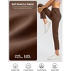 G Gradual Women’s Pants Ankle 7/8 Golf Pants 3 Pockets Stretchy Travel Pants Inner Drawstring for Work Business Casual(Brown)