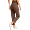 G Gradual Women’s Pants Ankle 7/8 Golf Pants 3 Pockets Stretchy Travel Pants Inner Drawstring for Work Business Casual(Brown)