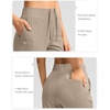 G Gradual Women’s Pants Ankle 7/8 Golf Pants 3 Pockets Stretchy Travel Pants Inner Drawstring for Work Business Casual(Dark Khaki)