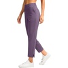 G Gradual Women’s Pants Ankle 7/8 Golf Pants 3 Pockets Stretchy Travel Pants Inner Drawstring for Work Business Casual(Dark Purple)