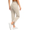 G Gradual Women’s Pants Ankle 7/8 Golf Pants 3 Pockets Stretchy Travel Pants Inner Drawstring for Work Business Casual(Dusty White)