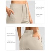 G Gradual Women’s Pants Ankle 7/8 Golf Pants 3 Pockets Stretchy Travel Pants Inner Drawstring for Work Business Casual(Dusty White)