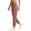 G Gradual Women’s Pants Ankle 7/8 Golf Pants 3 Pockets Stretchy Travel Pants Inner Drawstring for Work Business Casual(Mauve Pink)