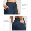 G Gradual Women’s Pants Ankle 7/8 Golf Pants 3 Pockets Stretchy Travel Pants Inner Drawstring for Work Business Casual(Navy)