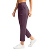 G Gradual Women’s Pants Ankle 7/8 Golf Pants 3 Pockets Stretchy Travel Pants Inner Drawstring for Work Business Casual(Wine)