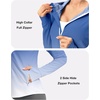 G Gradual Women’s UPF 50+ Sun Protection Hoodie Jacket Lightweight Zip Up Jackets Long Sleeve Shirts for Women Hiking Outdoor(Blue/White Gradient)
