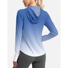 G Gradual Women’s UPF 50+ Sun Protection Hoodie Jacket Lightweight Zip Up Jackets Long Sleeve Shirts for Women Hiking Outdoor(Blue/White Gradient)