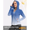 G Gradual Women’s UPF 50+ Sun Protection Hoodie Jacket Lightweight Zip Up Jackets Long Sleeve Shirts for Women Hiking Outdoor(Blue/White Gradient)