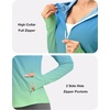 G Gradual Women’s UPF 50+ Sun Protection Hoodie Jacket Lightweight Zip Up Jackets Long Sleeve Shirts for Women Hiking Outdoor(Green/Yellow Gradient)