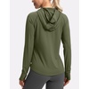 G Gradual Women’s UPF 50+ Sun Protection Hoodie Jacket Lightweight Zip Up Jackets Long Sleeve Shirts for Women Hiking Outdoor(Olive)