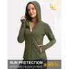 G Gradual Women’s UPF 50+ Sun Protection Hoodie Jacket Lightweight Zip Up Jackets Long Sleeve Shirts for Women Hiking Outdoor(Olive)