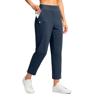 G Gradual Women’s Pants Ankle 7/8 Golf Pants 3 Pockets Stretchy Travel Pants Inner Drawstring for Work Business Casual(Navy)