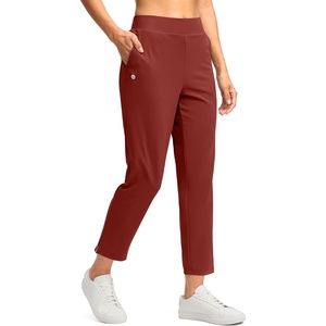 G Gradual Women’s Pants Ankle 7/8 Golf Pants 3 Pockets Stretchy Travel Pants Inner Drawstring for Work Business Casual(Savannah)