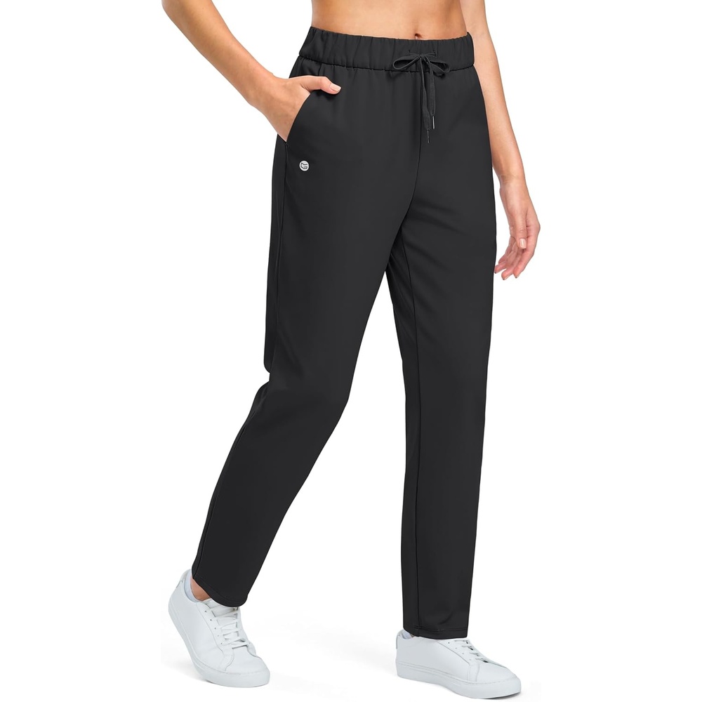 image:imageG Gradual Fleece Lined Pants Women 27529 Golf Pants 3 Pockets Water Resistant Warm Sweatpants for Cold WeatherBlack