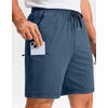 G Gradual Men’s Sweat Casual Shorts Soft Moisture Wicking Athletic Gym Shorts with 3 Pockets for Lounge Workout Running(Heather Cobalt Blue)