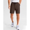 G Gradual Men’s Sweat Casual Shorts Soft Moisture Wicking Athletic Gym Shorts with 3 Pockets for Lounge Workout Running(Heather Dark Brown)