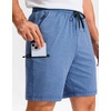 G Gradual Men’s Sweat Casual Shorts Soft Moisture Wicking Athletic Gym Shorts with 3 Pockets for Lounge Workout Running(Heather Haze Blue)