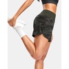 G Gradual Women’s Running Shorts with Mesh Liner 3″ Workout Athletic Shorts for Women with Phone Pockets(Green Camo)