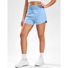 G Gradual Women’s Running Shorts with Mesh Liner 3″ Workout Athletic Shorts for Women with Phone Pockets(Light Blue)