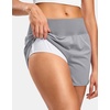 G Gradual Women’s Running Shorts with Mesh Liner 3″ Workout Athletic Shorts for Women with Phone Pockets(Light Grey)
