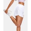 G Gradual Women’s Running Shorts with Mesh Liner 3″ Workout Athletic Shorts for Women with Phone Pockets(White)