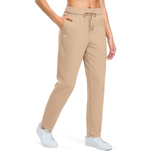 G Gradual Fleece Lined Pants Women 27.5″/29″ Golf Pants 3 Pockets Water Resistant Warm Sweatpants for Cold Weather(Light Khaki)