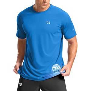 G Gradual Men’s Cooling Running Shirts Moisture Wicking Breathable Workout T-Shirt UPF 50+ Ice Performance Tee for Athletic(Azure)