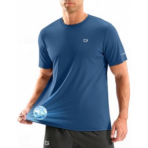 G Gradual Men’s Cooling Running Shirts Moisture Wicking Breathable Workout T-Shirt UPF 50+ Ice Performance Tee for Athletic(Indigo Blue)
