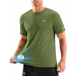 G Gradual Men’s Cooling Running Shirts Moisture Wicking Breathable Workout T-Shirt UPF 50+ Ice Performance Tee for Athletic(Military Green)