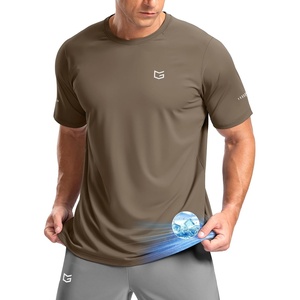 G Gradual Men’s Cooling Running Shirts Moisture Wicking Breathable Workout T-Shirt UPF 50+ Ice Performance Tee for Athletic(Taupe)