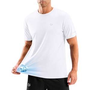 G Gradual Men’s Cooling Running Shirts Moisture Wicking Breathable Workout T-Shirt UPF 50+ Ice Performance Tee for Athletic(White)