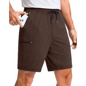 G Gradual Men’s Sweat Casual Shorts Soft Moisture Wicking Athletic Gym Shorts with 3 Pockets for Lounge Workout Running(Heather Dark Brown)