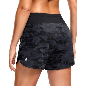 G Gradual Women’s Running Shorts with Mesh Liner 3″ Workout Athletic Shorts for Women with Phone Pockets(Grey Camo)