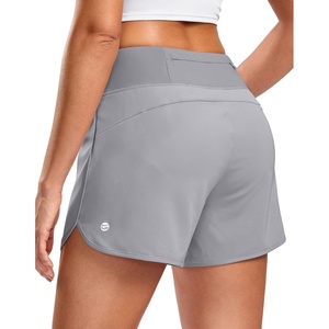 G Gradual Women’s Running Shorts with Mesh Liner 3″ Workout Athletic Shorts for Women with Phone Pockets(Light Grey)