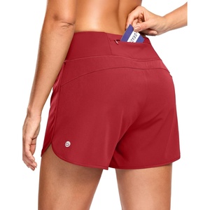 G Gradual Women’s Running Shorts with Mesh Liner 3″ Workout Athletic Shorts for Women with Phone Pockets(Red)