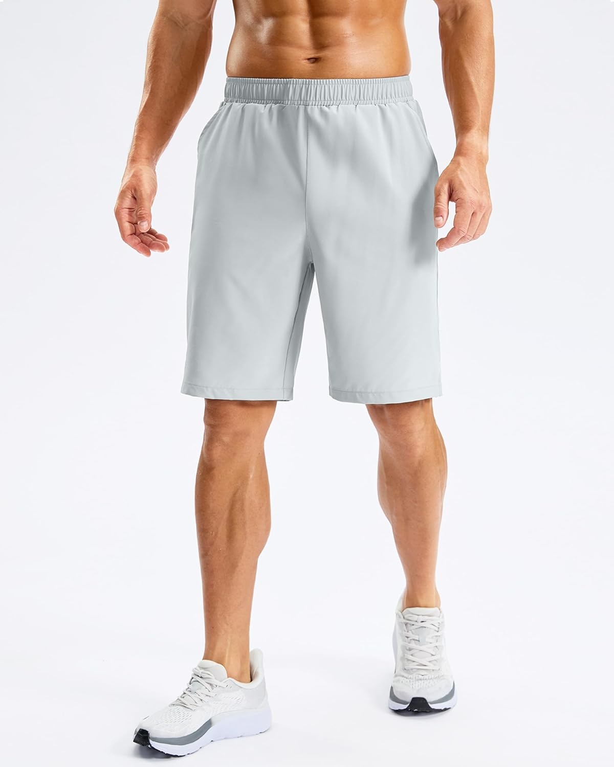 image:imageG Gradual Mens Athletic Running Shorts with Pockets Lightweight Quick Dry 5 7 9 Basketball Workout Gym Shorts for MenBright Grey